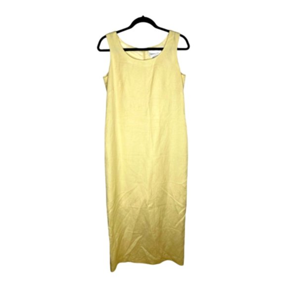 Coldwater Creek Dresses & Skirts - Coldwater Creek Dress Size 8 Women's Sleeveless Yellow Linen Blend Maxi Dress
